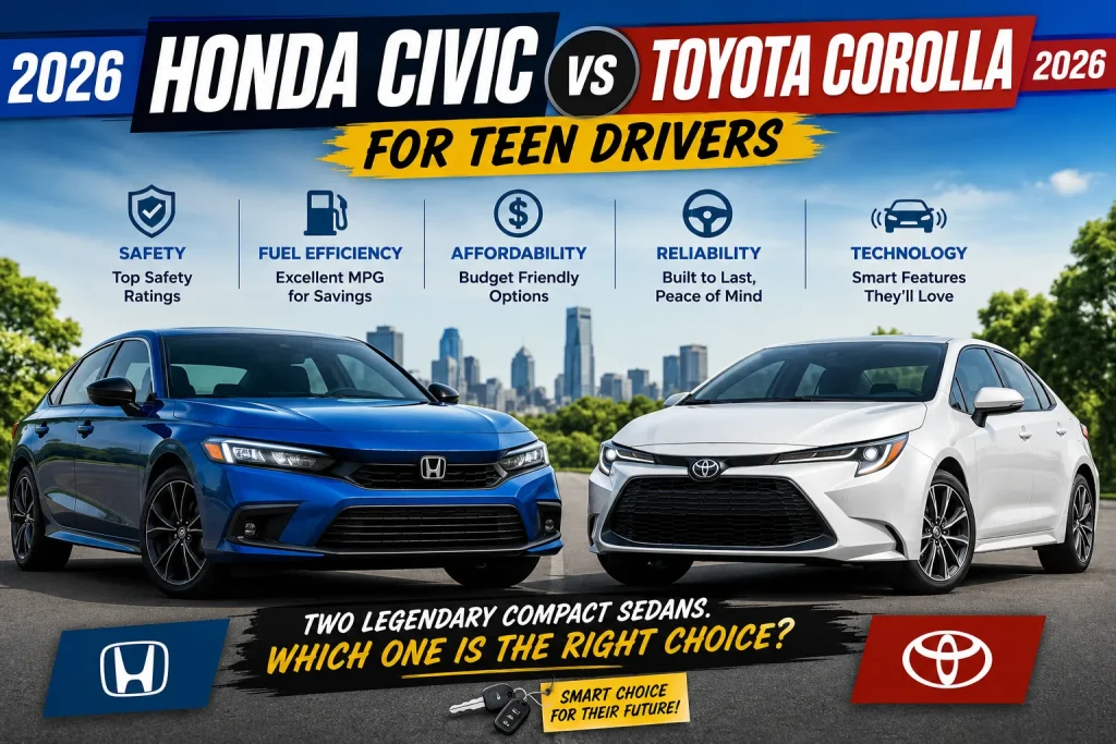 2026 honda civic vs toyota corolla for teen drivers